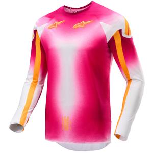 Tricou Alpinestars Supertech SX AFD Motocross Ediție Limitată MIG Roz Fluo-Alb-Portocaliu
