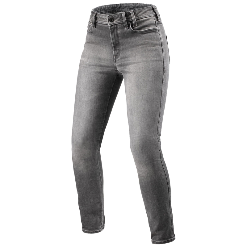 Jeans de motocicletă pentru femei Revit Shelby 3 skinny short , gri spălat