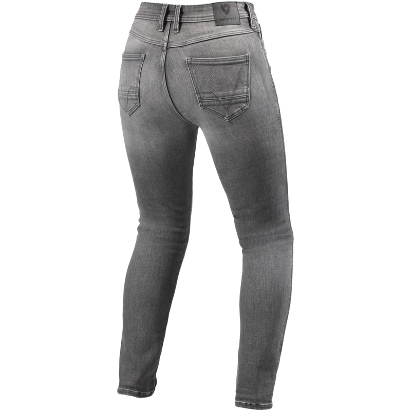 Jeans de motocicletă pentru femei Revit Shelby 3 skinny short , gri spălat