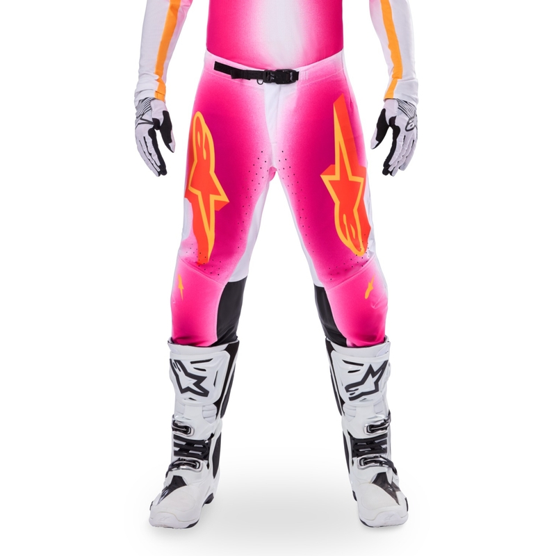 Pantaloni Motocross Alpinestars Supertech Ediție Limitată MIG Fluo Roz-Alb-Portocaliu