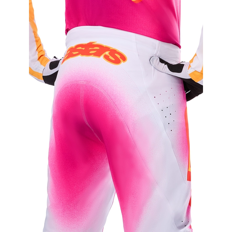 Pantaloni Motocross Alpinestars Supertech Ediție Limitată MIG Fluo Roz-Alb-Portocaliu