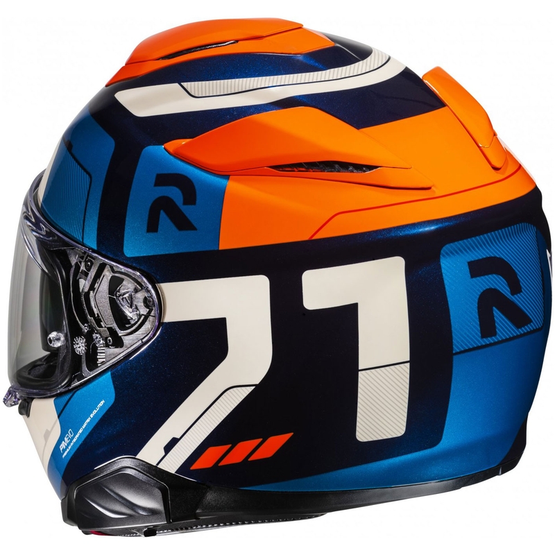 Casca moto integrala HJC RPHA 71 Cozad MC27 albastru-portocaliu-bej