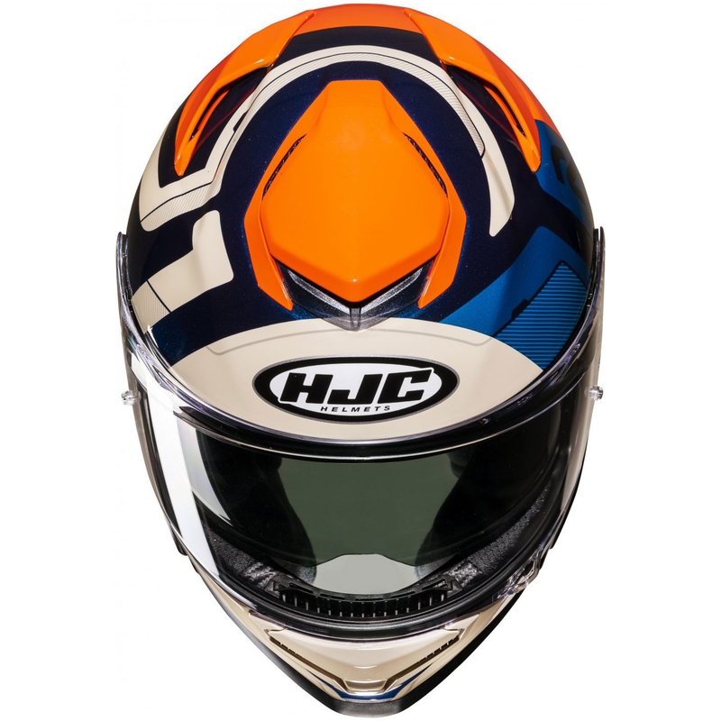 Casca moto integrala HJC RPHA 71 Cozad MC27 albastru-portocaliu-bej