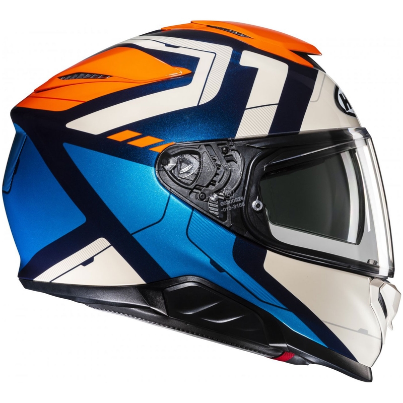 Casca moto integrala HJC RPHA 71 Cozad MC27 albastru-portocaliu-bej