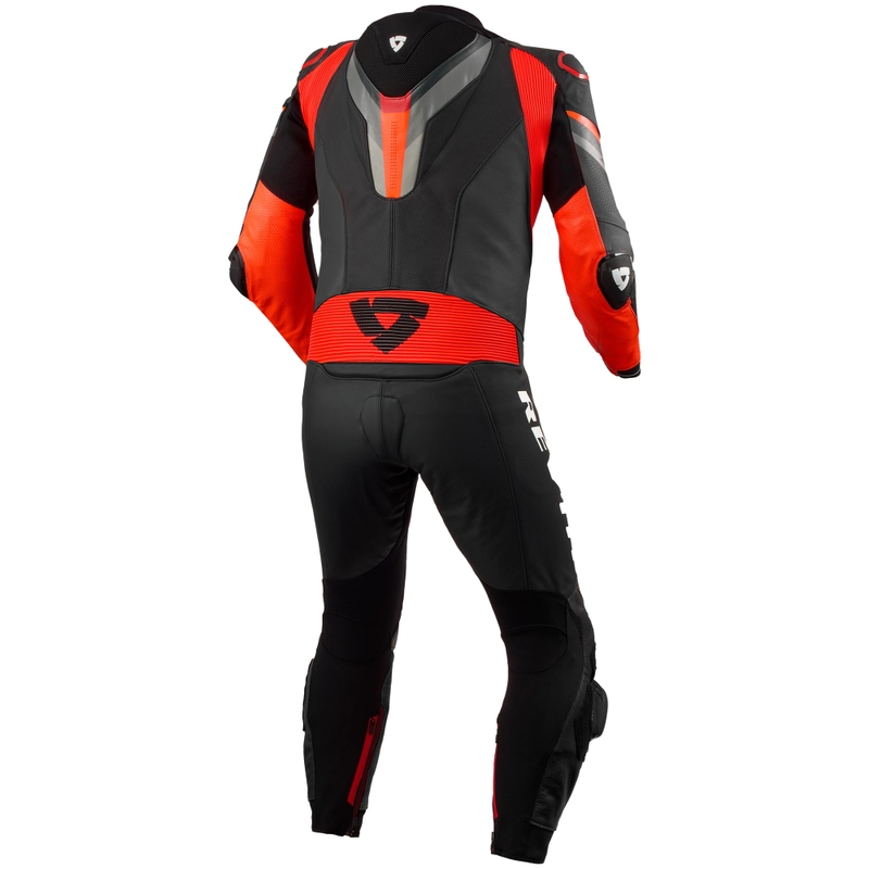 Costum din piele pentru motociclete Revit Quantum 3 antracit-rosu fluo