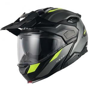 Casca de motociclete rabatabila Nexx X.Lifecountry Terra mat gri-galben fluo
