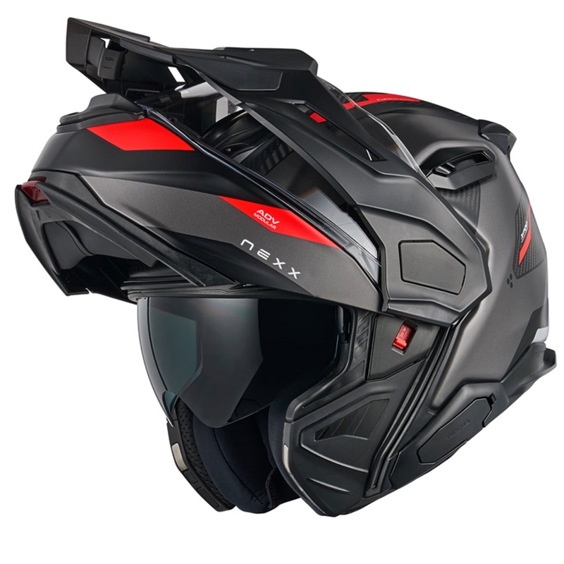 Casca de motocicleta rabatabila Nexx X.Lifecountry Terra gri-rosu mat lichidare