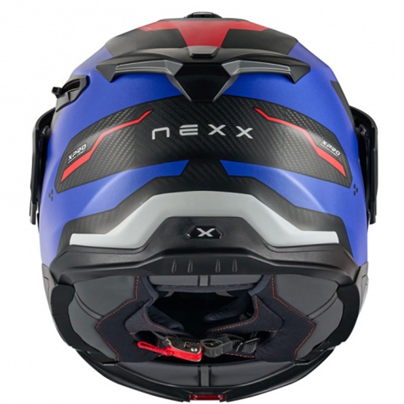 Casca de motocicleta rabatabila Nexx X.Lifecountry Terra albastru-rosu mat lichidare