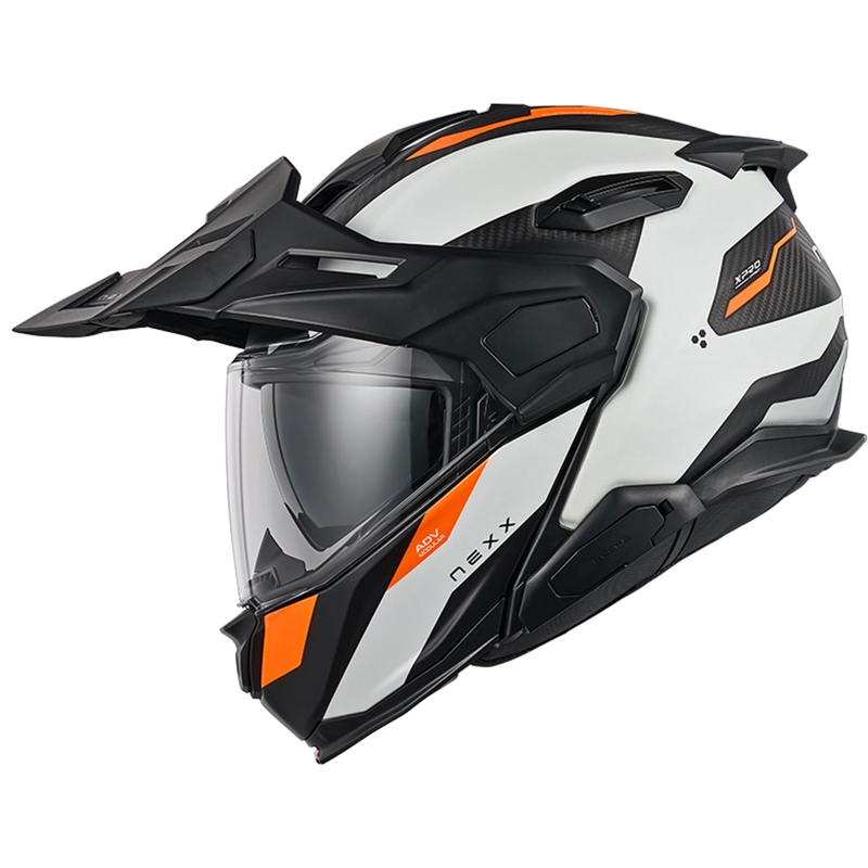 Cască de motocicletă rabatabilă Nexx X.Lifecountry Terra alb-portocaliu mat lichidare