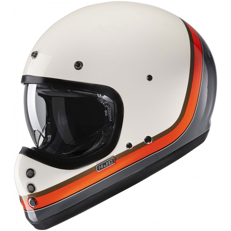 Cască integrală pentru motocicletă HJC V60 Scoby MC7 bej-negru-portocaliu-gri