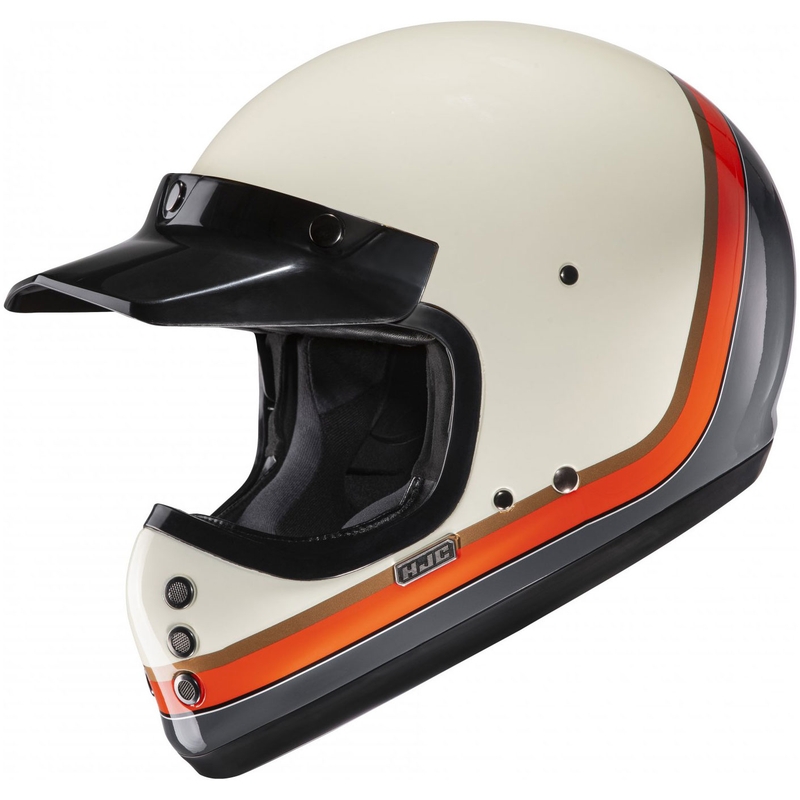 Cască integrală pentru motocicletă HJC V60 Scoby MC7 bej-negru-portocaliu-gri