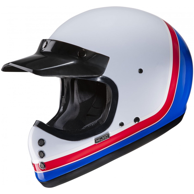 Cască integrală pentru motocicletă HJC V60 Scoby MC21 alb-roșu-albastru