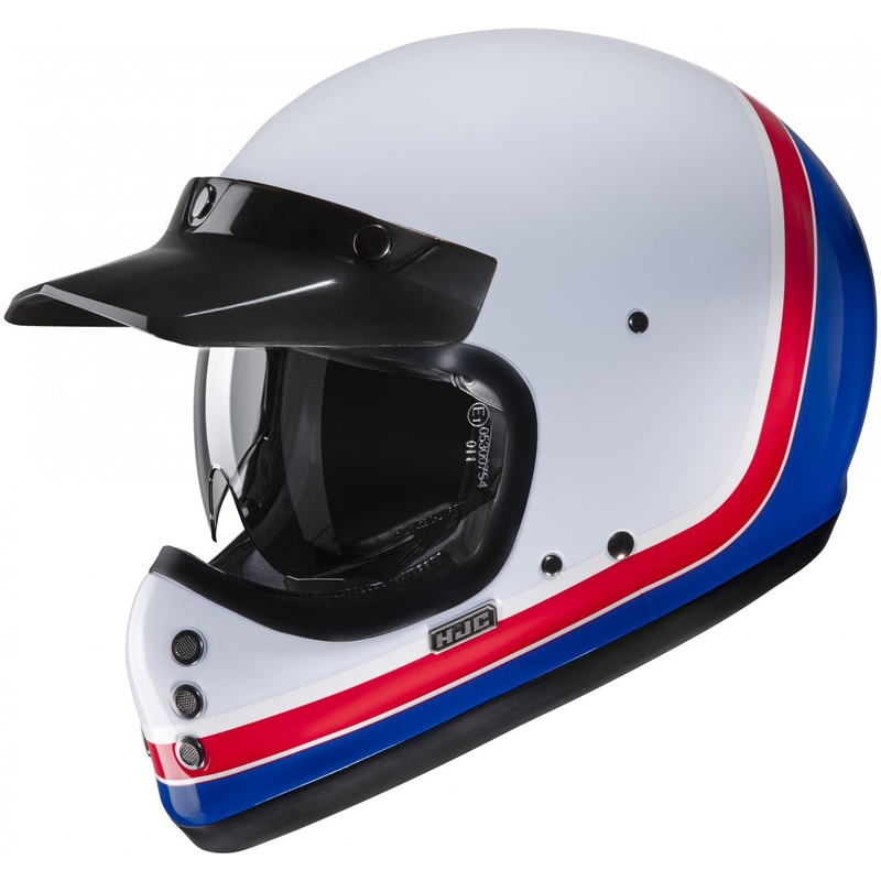 Cască integrală pentru motocicletă HJC V60 Scoby MC21 alb-roșu-albastru