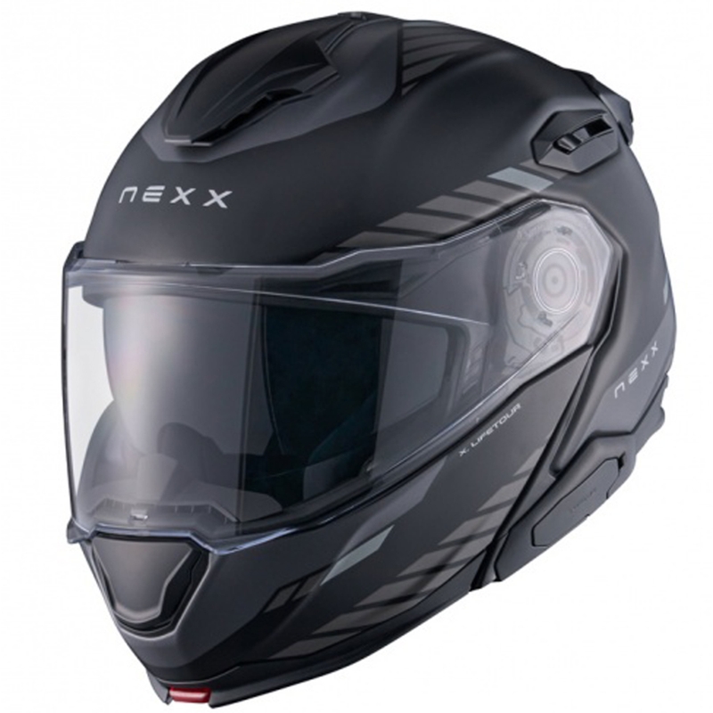 Casca de motocicleta rabatabila Nexx X.Lifetour Globe negru-gri mat lichidare