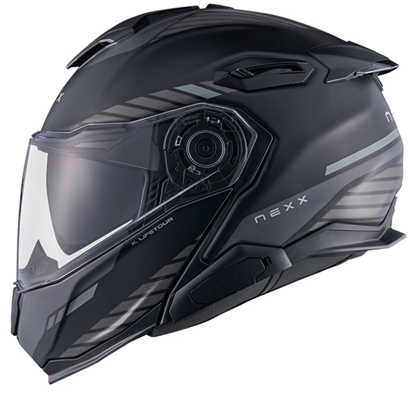 Casca de motocicleta rabatabila Nexx X.Lifetour Globe negru-gri mat lichidare