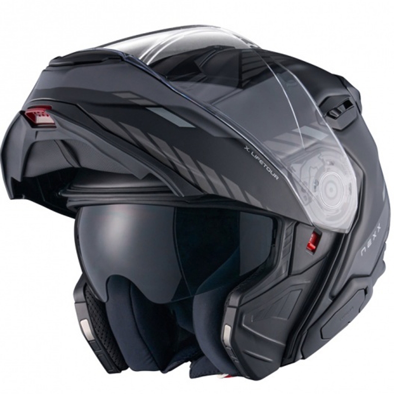 Casca de motocicleta rabatabila Nexx X.Lifetour Globe negru-gri mat lichidare