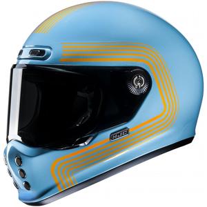 Casca moto integrala HJC V10 Foni MC27 turcoaz-portocaliu