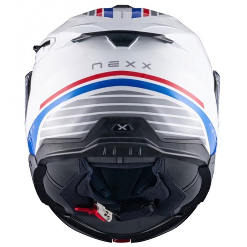 Casca de motocicleta rabatabila Nexx X.Lifetour Globe alb-albastru