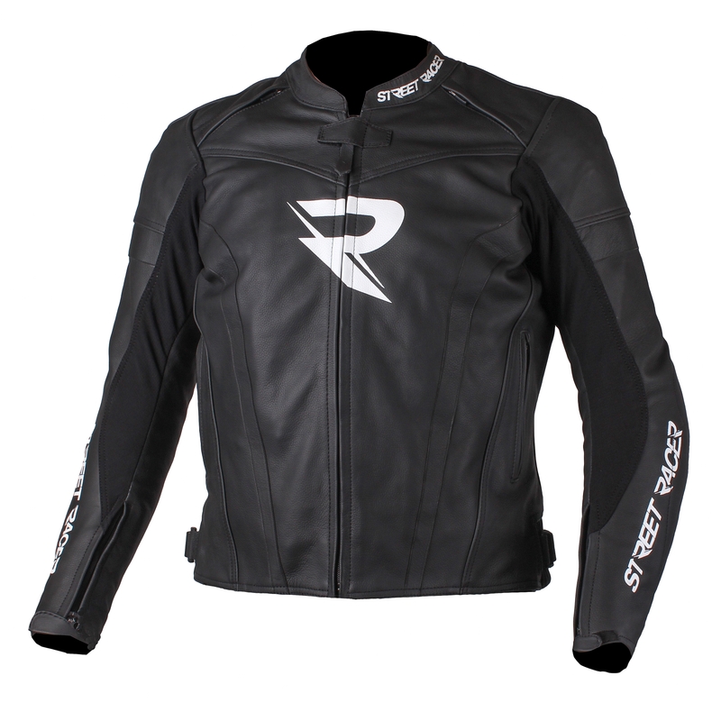 Geacă moto Street Racer Caliber negru-alb lichidare
