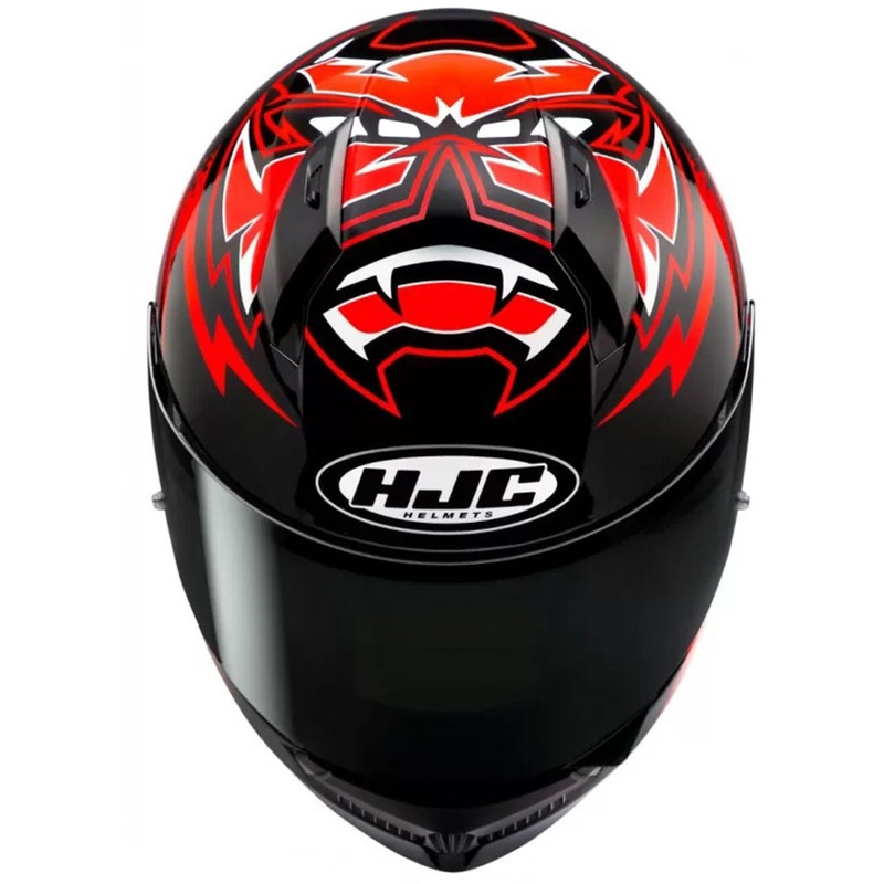 Casca moto integrala HJC C10 Diablo Mask MC1 negru-rosu-alb
