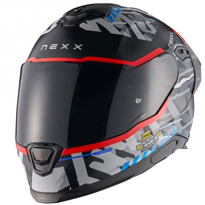 Casca moto integrala NEXX Y.100R Urbangram negru-rosu lichidare