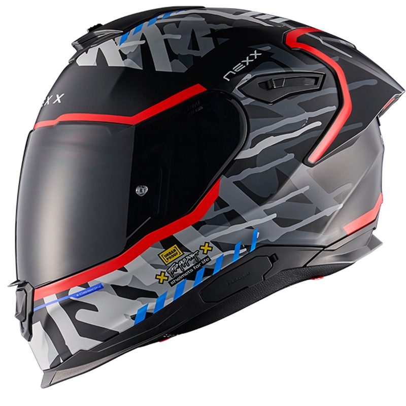 Casca moto integrala NEXX Y.100R Urbangram negru-rosu lichidare