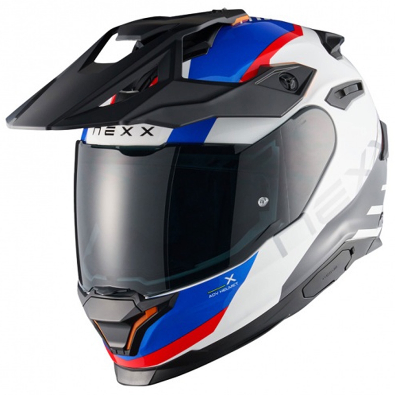 Casca moto Enduro NEXX Y.TRAVL Quest alb-albastru-rosu