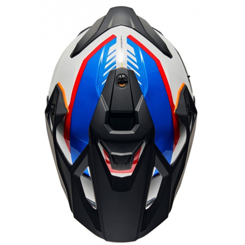 Casca moto Enduro NEXX Y.TRAVL Quest alb-albastru-rosu