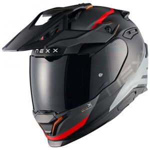 Casca moto enduro NEXX Y.TRAVL Quest negru-rosu mat