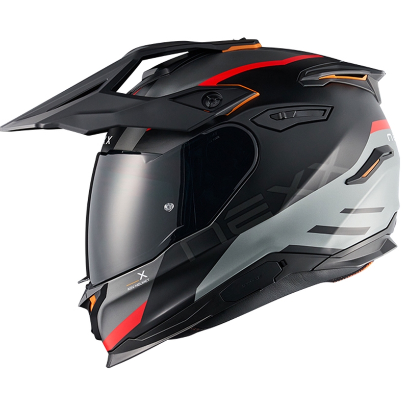 Casca moto enduro NEXX Y.TRAVL Quest negru-rosu mat