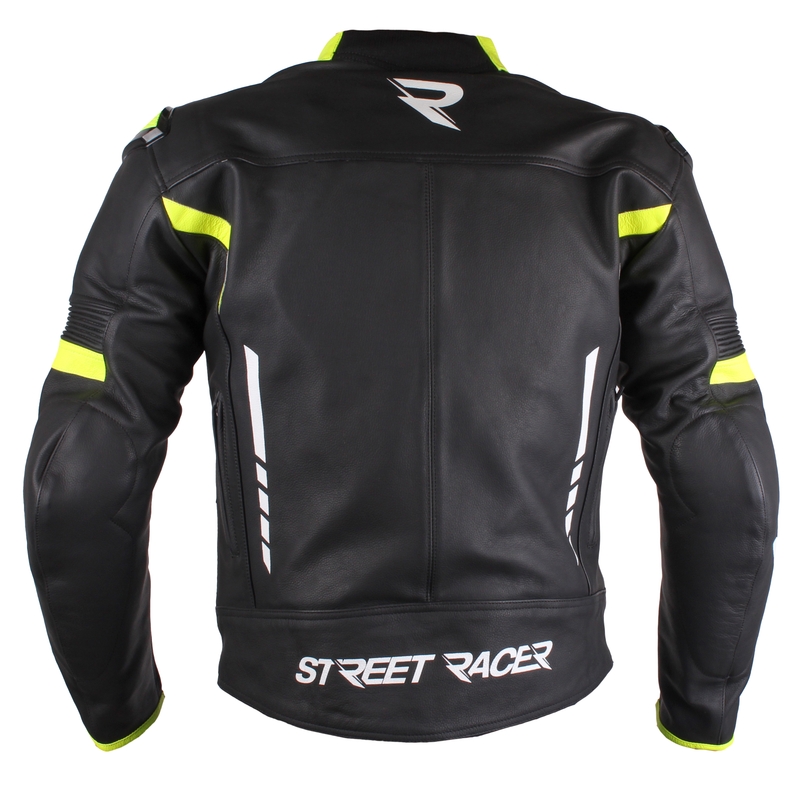 Geacă moto Street Racer Tour negru-alb-galben fluorescent lichidare