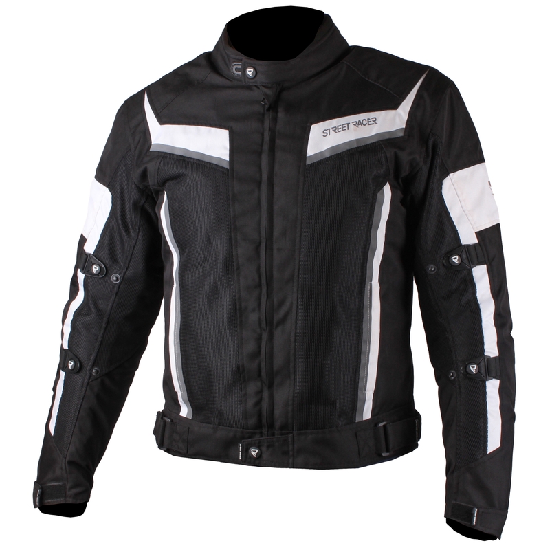Geacă moto Street Racer Fly negru-alb lichidare