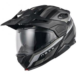 Cască de motocicletă rabatabilă Nexx X.Lifecountry Westbound negru-gri mat