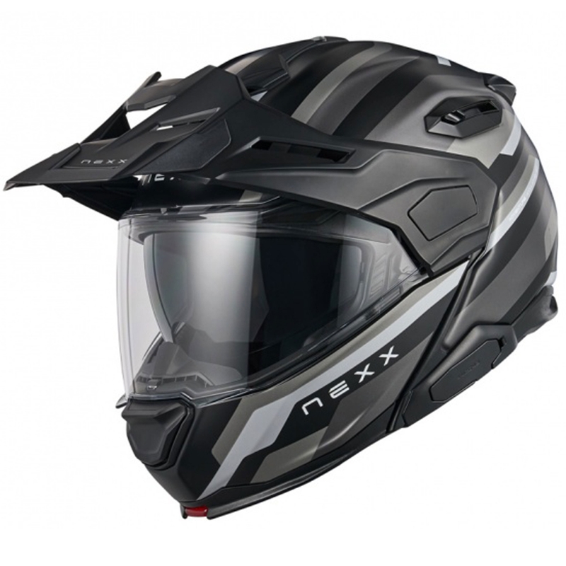 Cască de motocicletă rabatabilă Nexx X.Lifecountry Westbound negru-gri mat