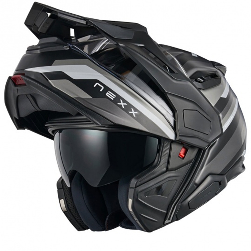 Cască de motocicletă rabatabilă Nexx X.Lifecountry Westbound negru-gri mat