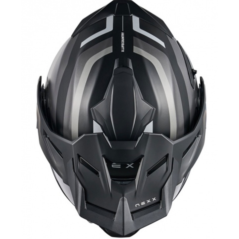 Cască de motocicletă rabatabilă Nexx X.Lifecountry Westbound negru-gri mat