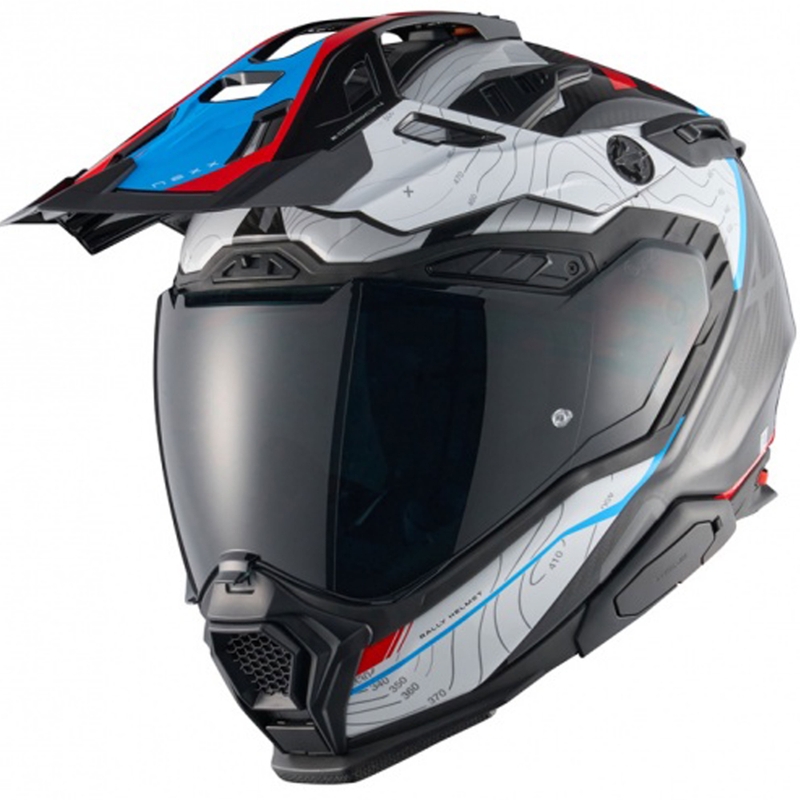 Casca moto Enduro Nexx X.WED3 Furka albastru-rosu