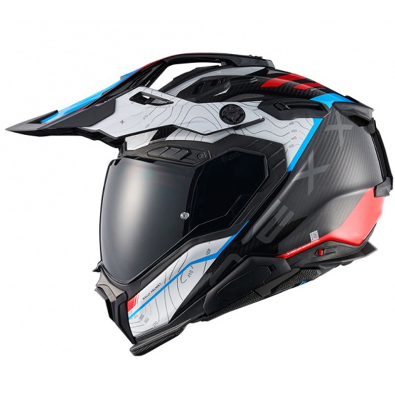 Casca moto Enduro Nexx X.WED3 Furka albastru-rosu