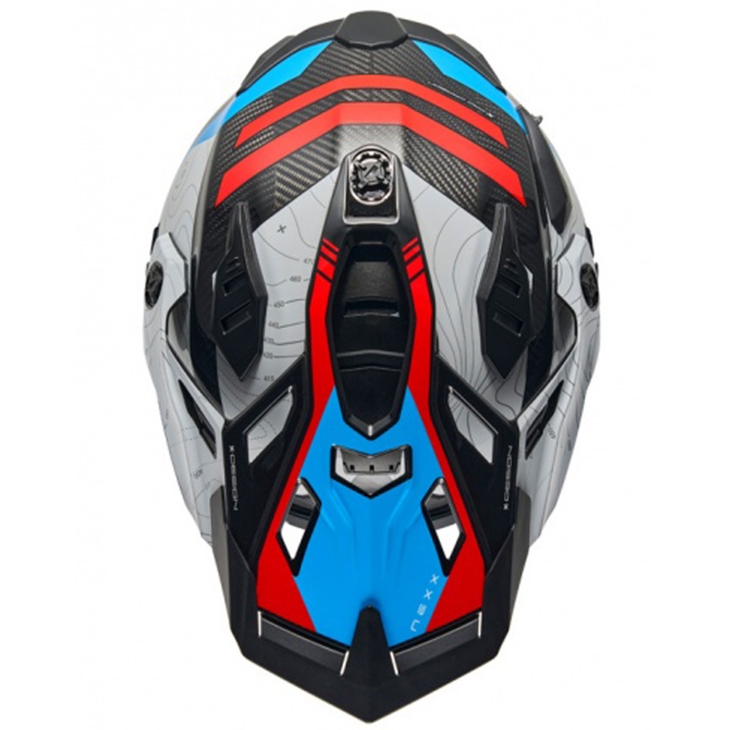 Casca moto Enduro Nexx X.WED3 Furka albastru-rosu