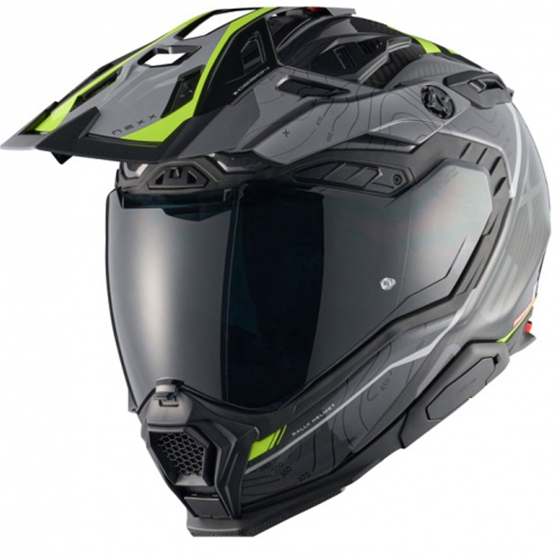 Casca moto enduro Nexx X.WED3 Furka gri-galben fluo