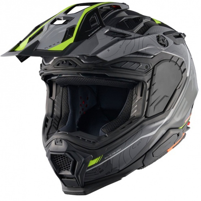 Casca moto enduro Nexx X.WED3 Furka gri-galben fluo