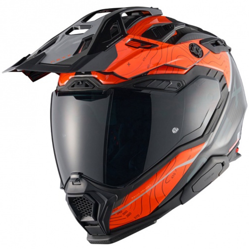 Casca moto enduro Nexx X.WED3 Furka portocaliu-gri