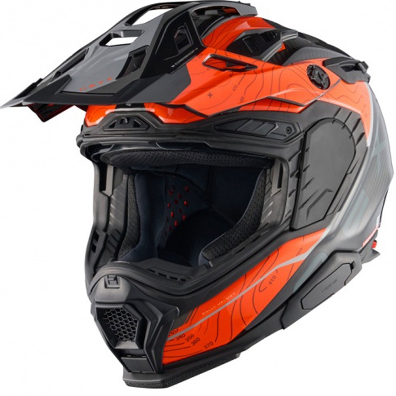Casca moto enduro Nexx X.WED3 Furka portocaliu-gri