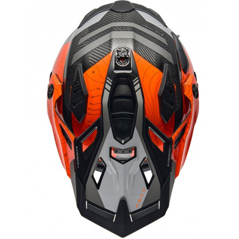 Casca moto enduro Nexx X.WED3 Furka portocaliu-gri