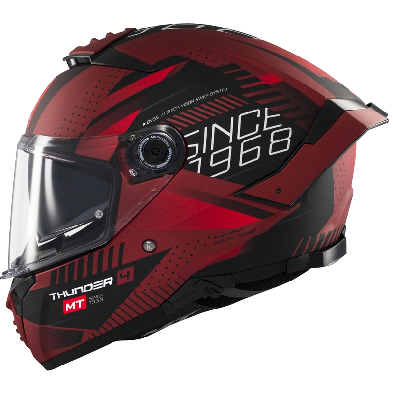 Cască integrală pentru motocicletă MT Thunder 4 SV Luminence roșu mat