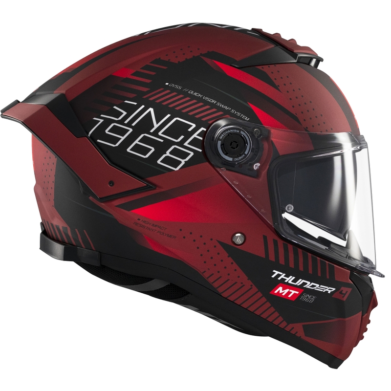Cască integrală pentru motocicletă MT Thunder 4 SV Luminence roșu mat