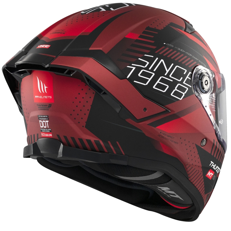 Cască integrală pentru motocicletă MT Thunder 4 SV Luminence roșu mat