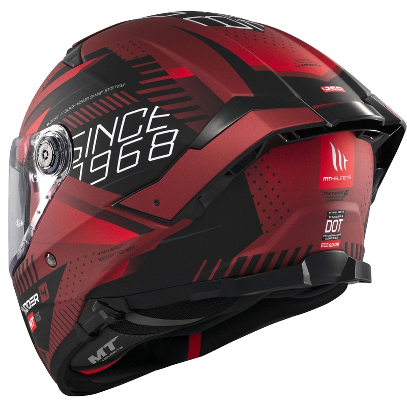 Cască integrală pentru motocicletă MT Thunder 4 SV Luminence roșu mat