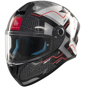 Casca moto integrala MT Targo S Brik alb-negru lucios