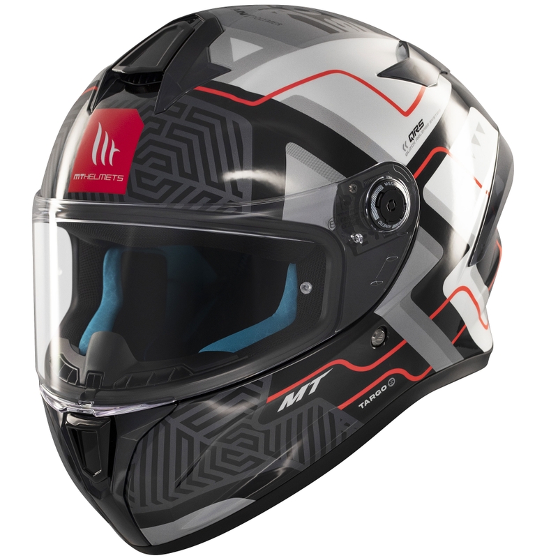 Casca moto integrala MT Targo S Brik alb-negru lucios